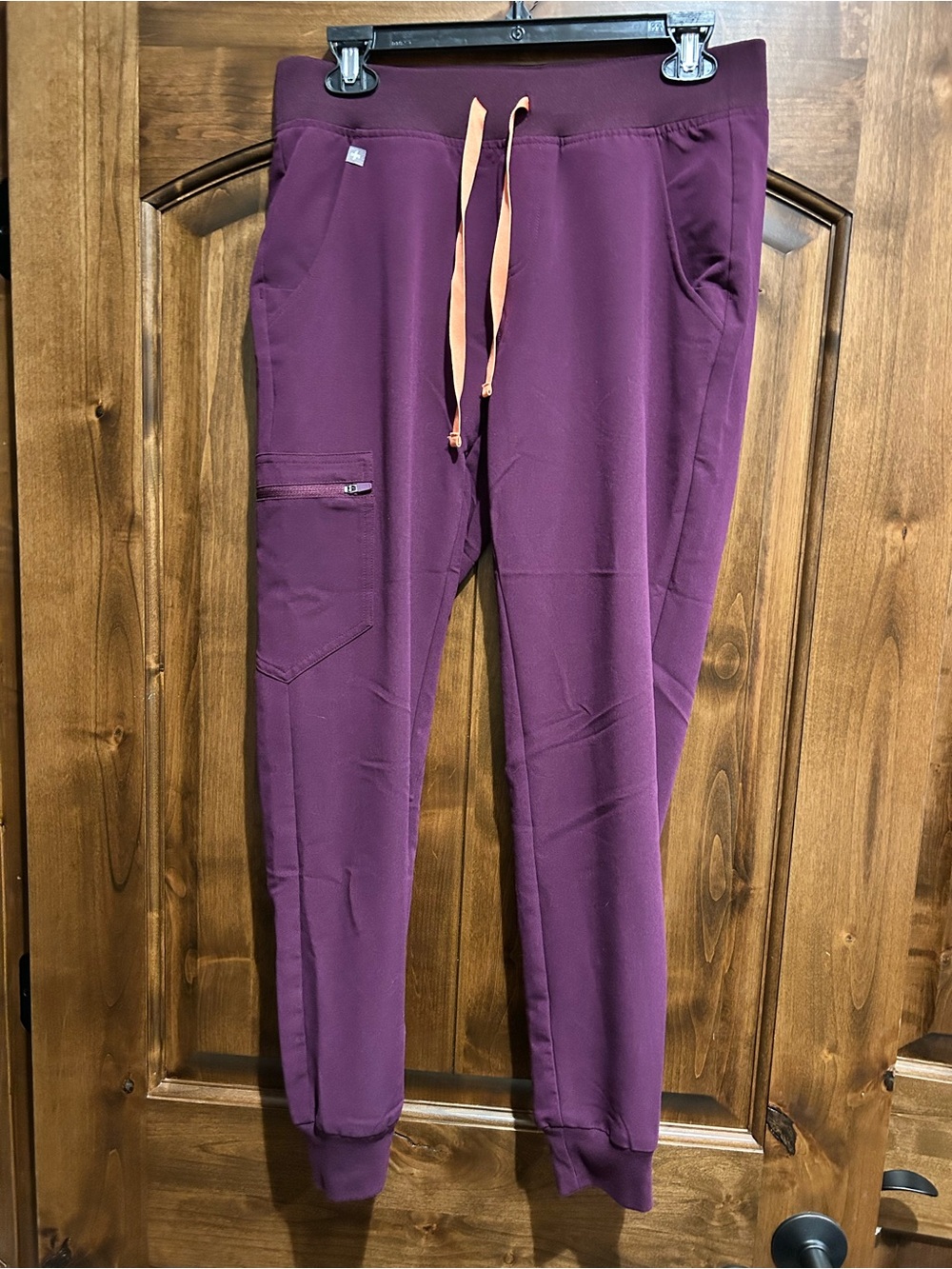 Figs Plum Jogger Pants with Peach Drawstring